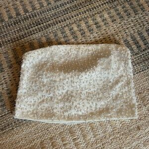 Abercrombie & Fitch Cream Beaded Top